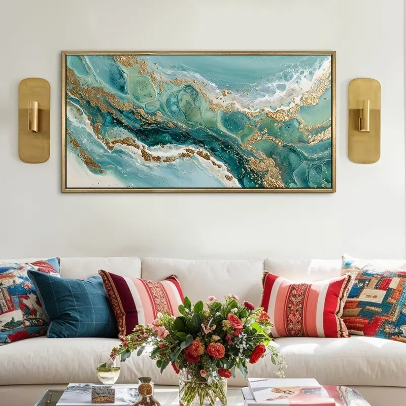 Coastal Lagoon Flow Canvas Wall Painting