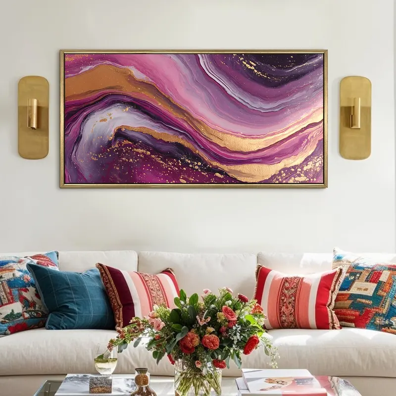 Orchid Gold Fusion Canvas Wall Painting