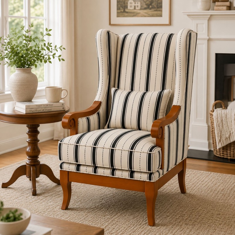 Unwind Teak Wood & Suede Lounge Chair