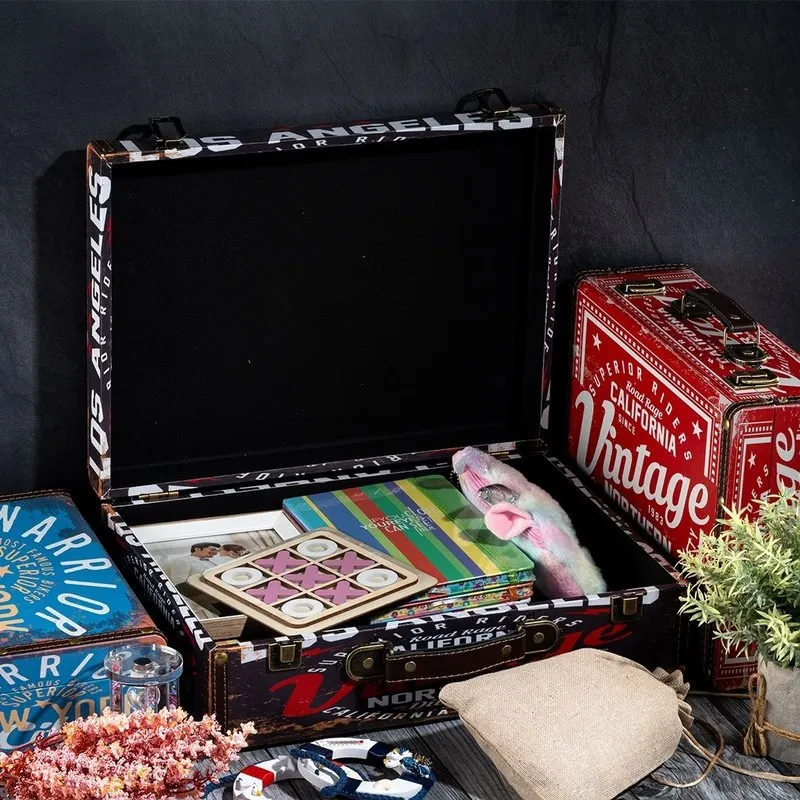 Open suitcase-style storage box showing spacious interior