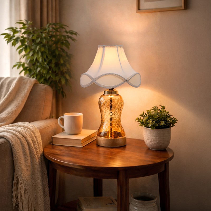 Galloon Wooden Table Lamp - Beige