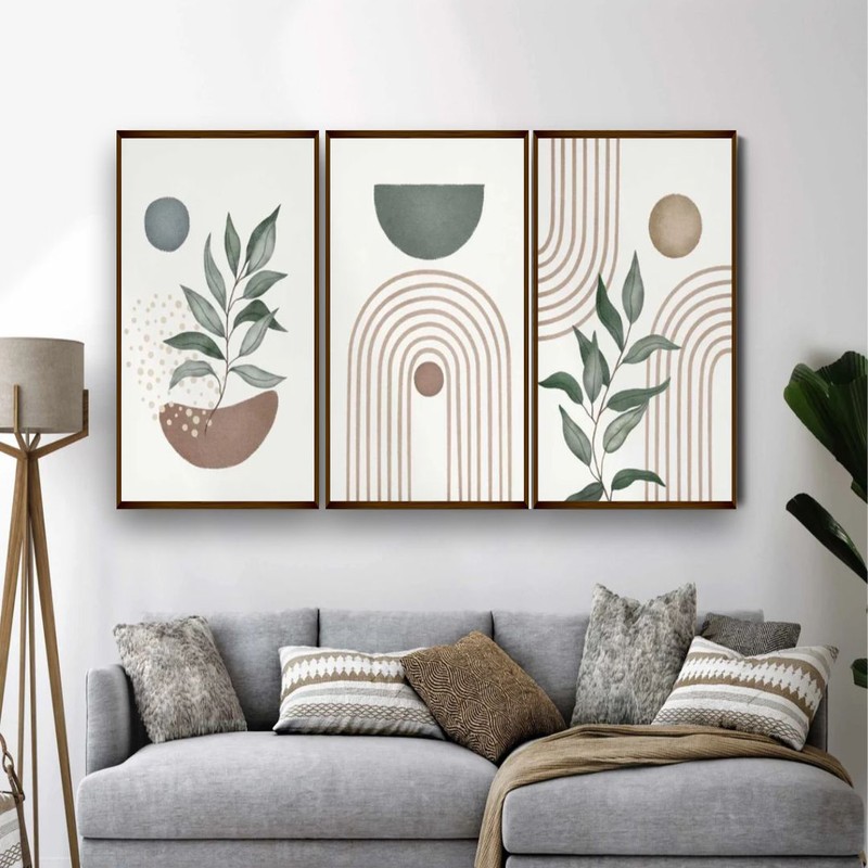 Lunaria Canvas Wall Painting - Set of Three