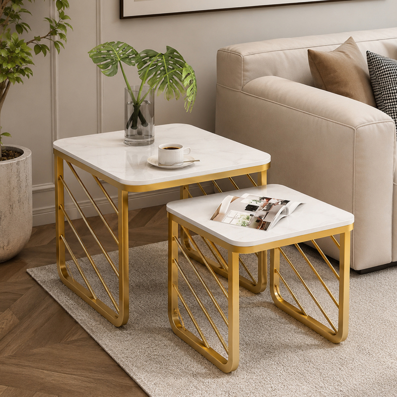Quenby Marble Top Side Table
