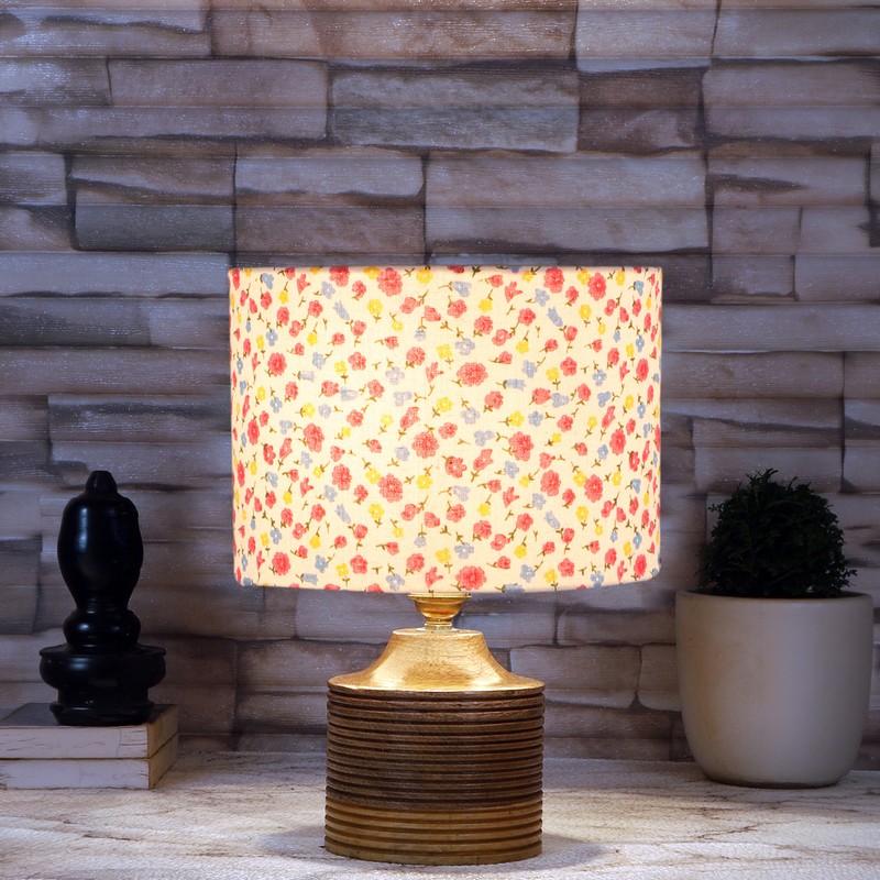 Pelargonium Wooden Table Lamp - Pink