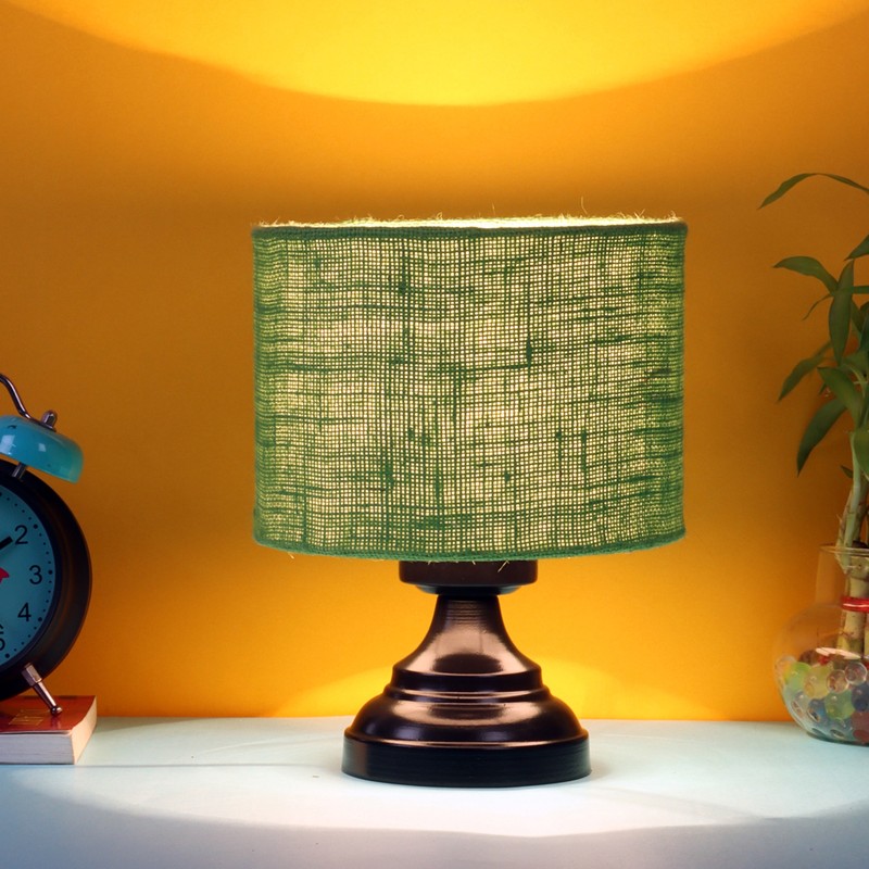Viridula Jute Table Lamp - Green