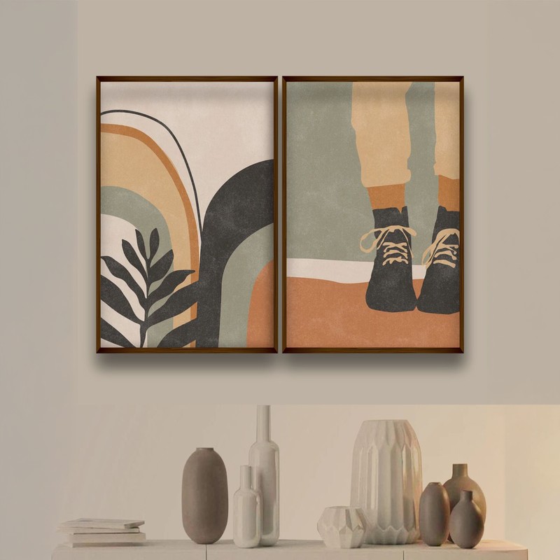 Crepida Canvas Wall Painting - Set of Two