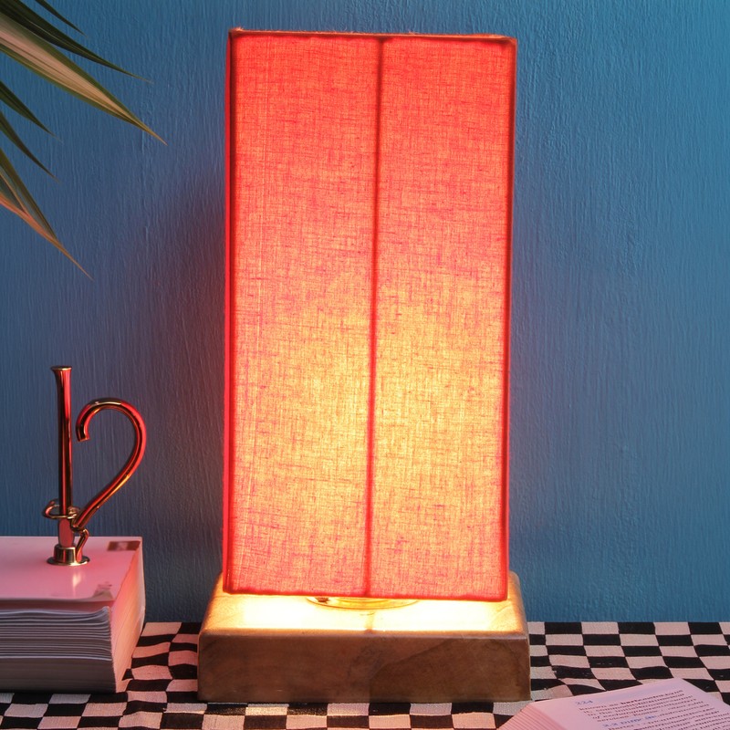Tignum Wooden Table Lamp - Orange
