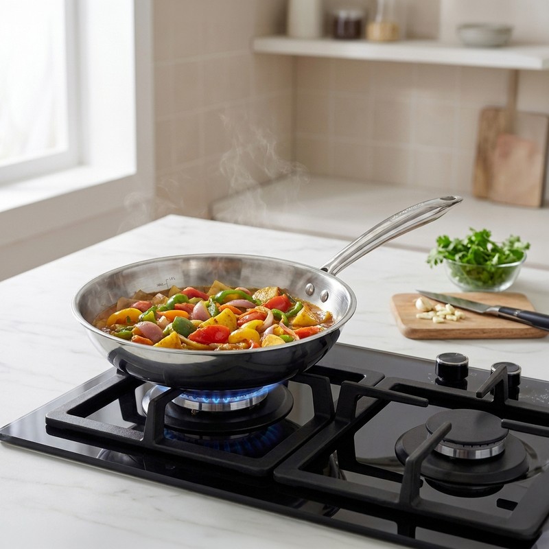 Bergner Argent Triply Frypan - 18 CM