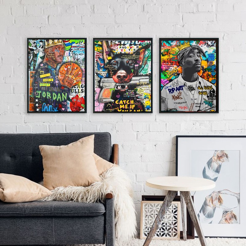 Hoops Legends Wall Painting With Frame - Small
