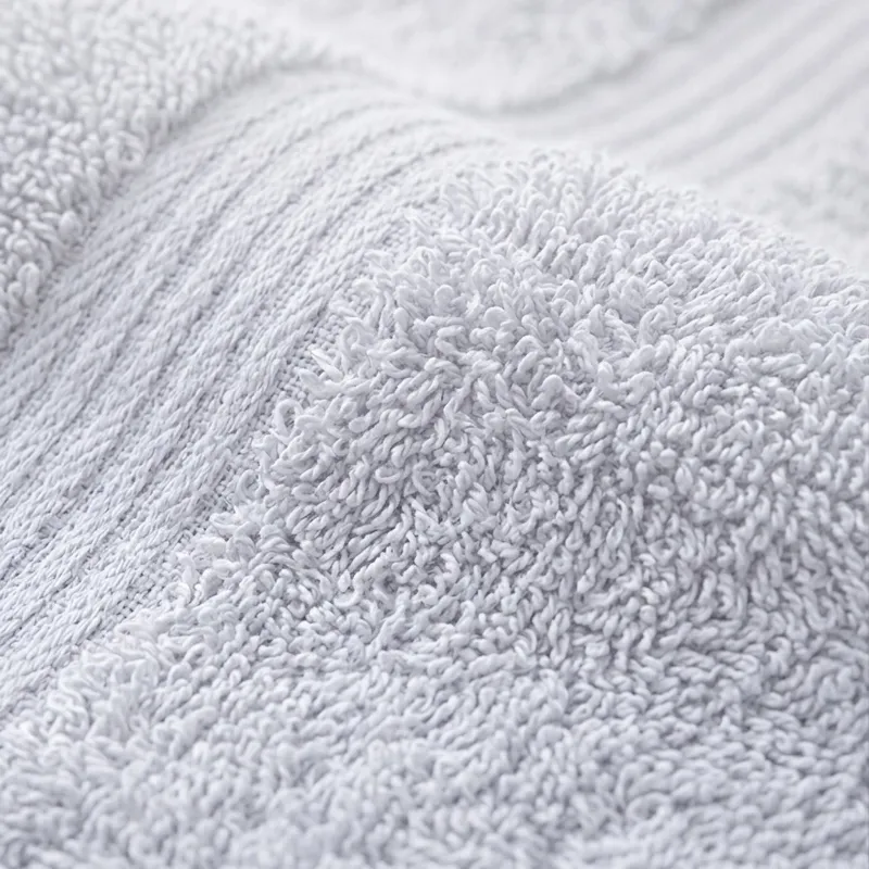 Close-up of soft towel texture with looped cotton surface