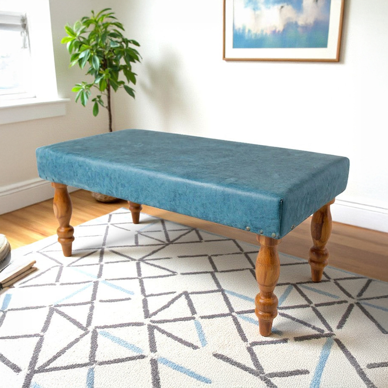 Dexon Sheesham Wooden Bench - Blue