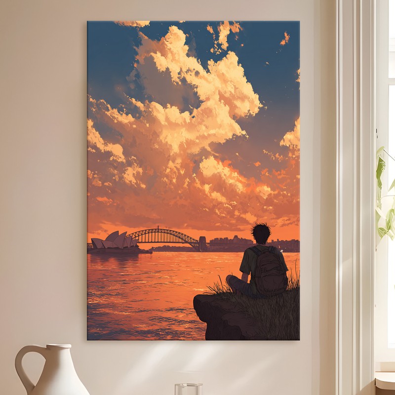 Bridge Twilight Gallery Wrapped Canvas Wall Painting