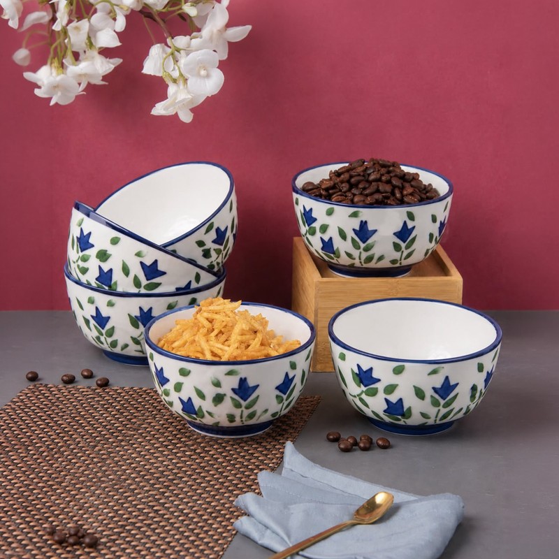 Munchique Snack Bowl (Blue/170 mL Each) - Set of Six