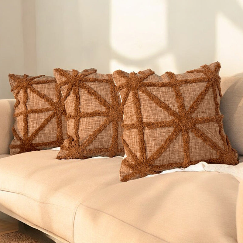 Terra Weft Tufted Cushion Cover Set - Set Of Three