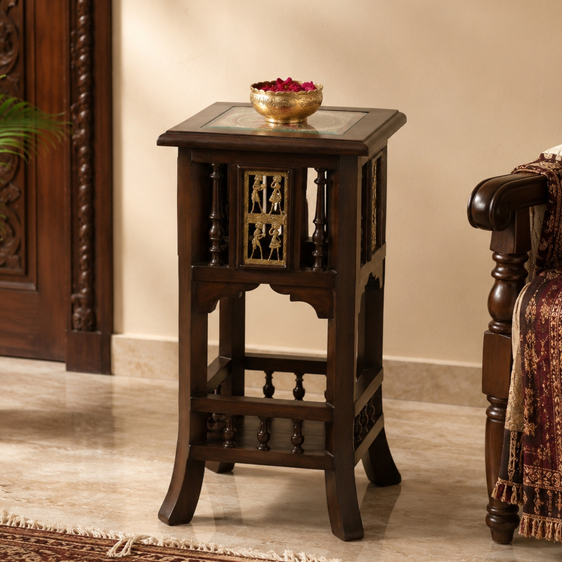 Nyra Teak Wood Side Table