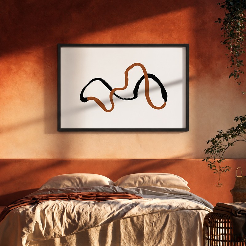 Entwined Curves Canvas Wall Painting With Frame