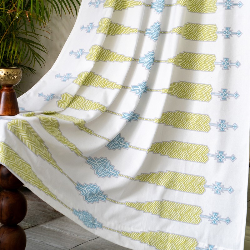 Lumina Printed Cotton Curtains - Set of Two - Door - 7 Feet