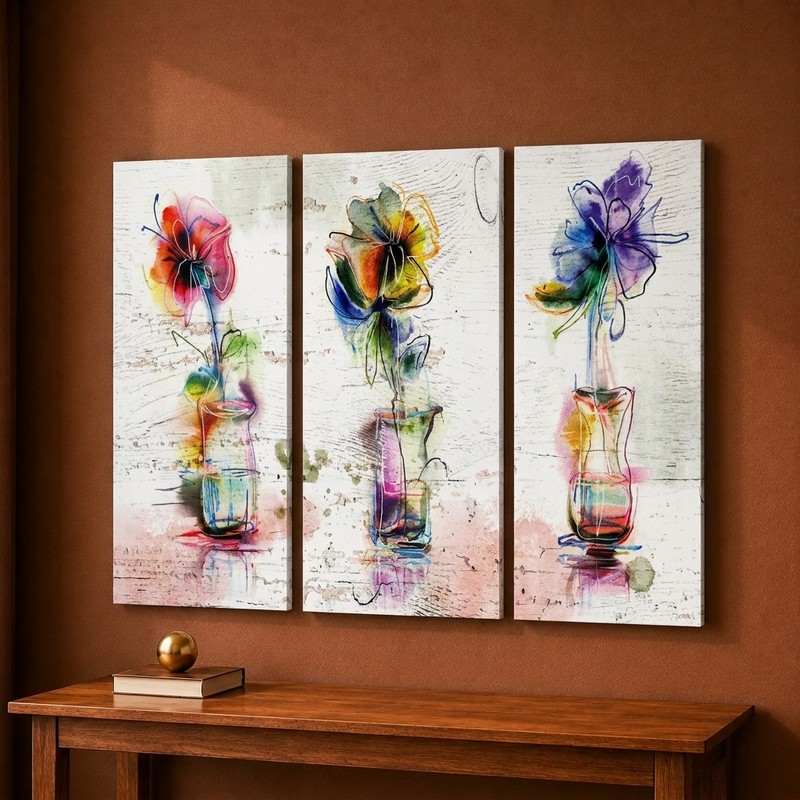 Watercolor Floral Canvas Wall Painting