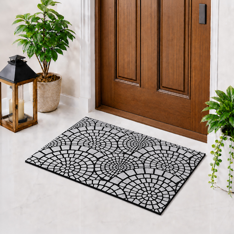 GripNest Rubber Anti-Skid Doormat - Silver - 75 x 45 cm