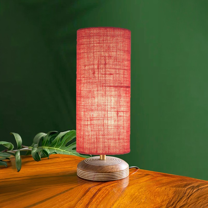 Savera Siera Fabric Table Lamp - Pink,Brown