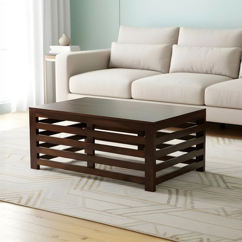 Cenrox Sheesham Wooden Center Table - Coffee Brown