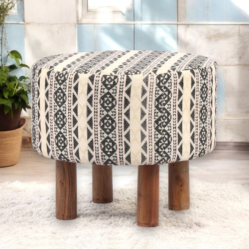 Mverix Acacia Wooden Ottomans - Multicolor