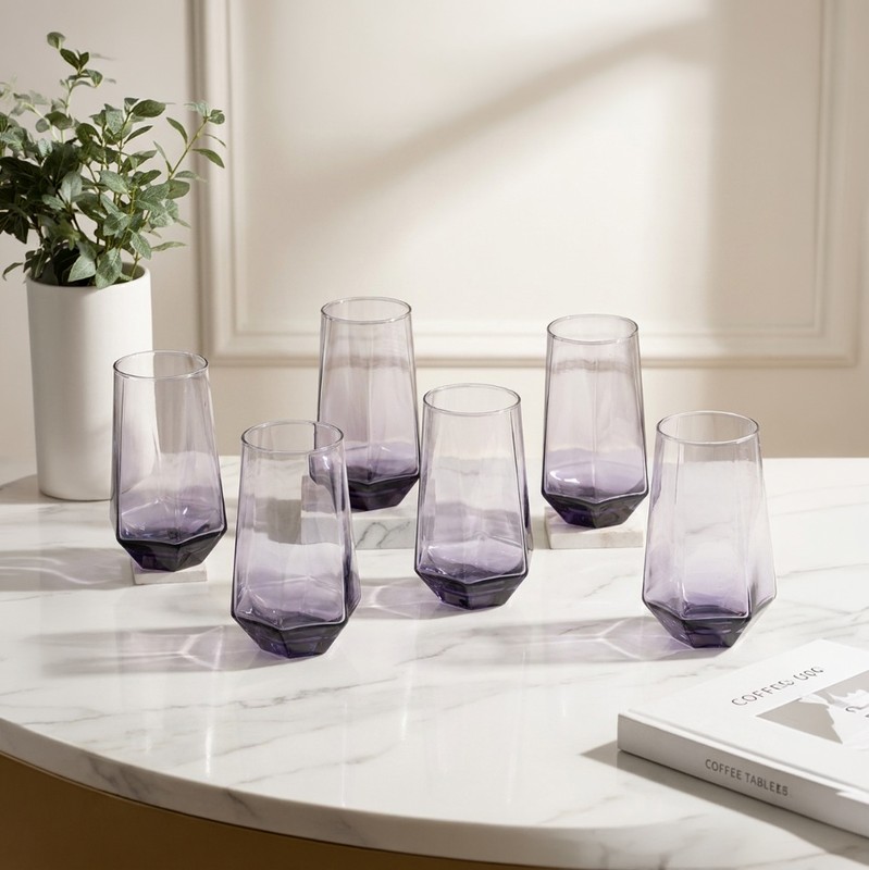 Zesto Amethyst Drinking Glass (Purple/575 mL Each) - Set of Six - 575 mL