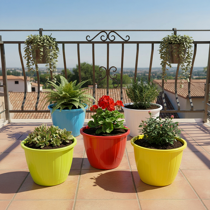 Blue Bloom Planter - Ten Piece Set