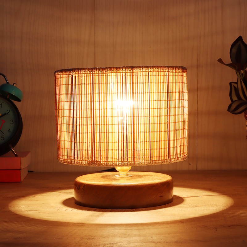 Calamus Wooden Table Lamp - Beige