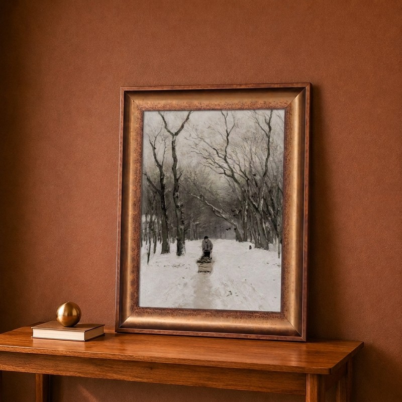 Snowy Path Canvas Wall Painting