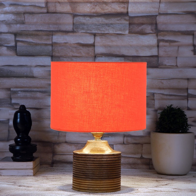 Torulosa Wooden Table Lamp - Red