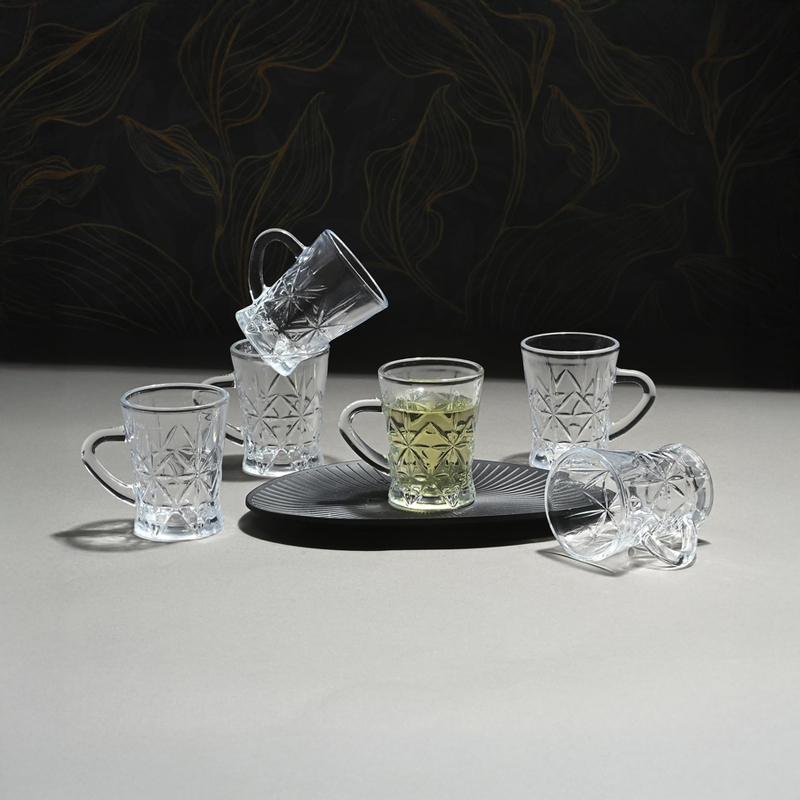 Infusia Glass Tea Cup (100 mL Each) - Set of Six