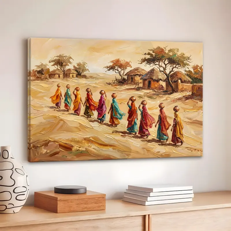 Rural Village Pathway Canvas Wall Painting