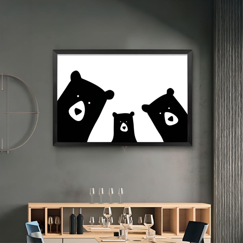 Family of Bears Canvas Wall Painting - Small