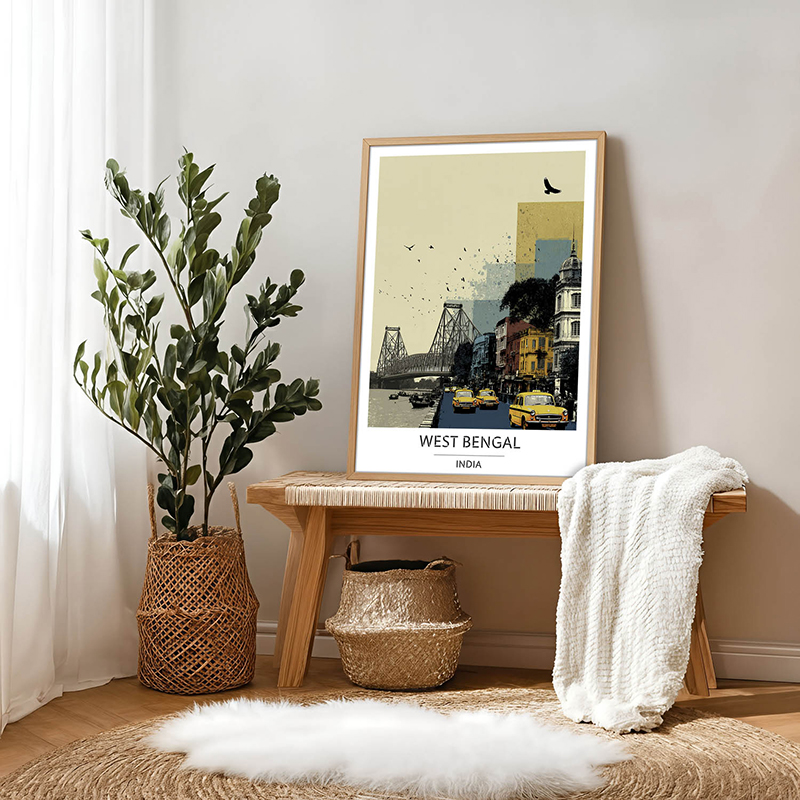Soul of West Bengal Wall Art With Brown Frame - Small