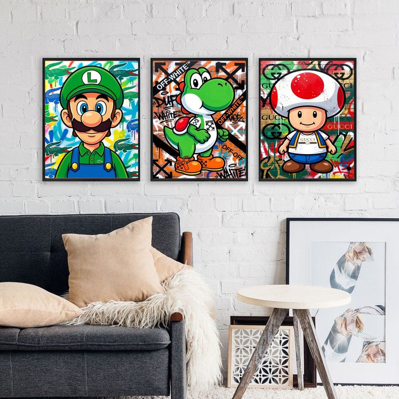 Luigi Yoshi Wall Painting With Frame - Small