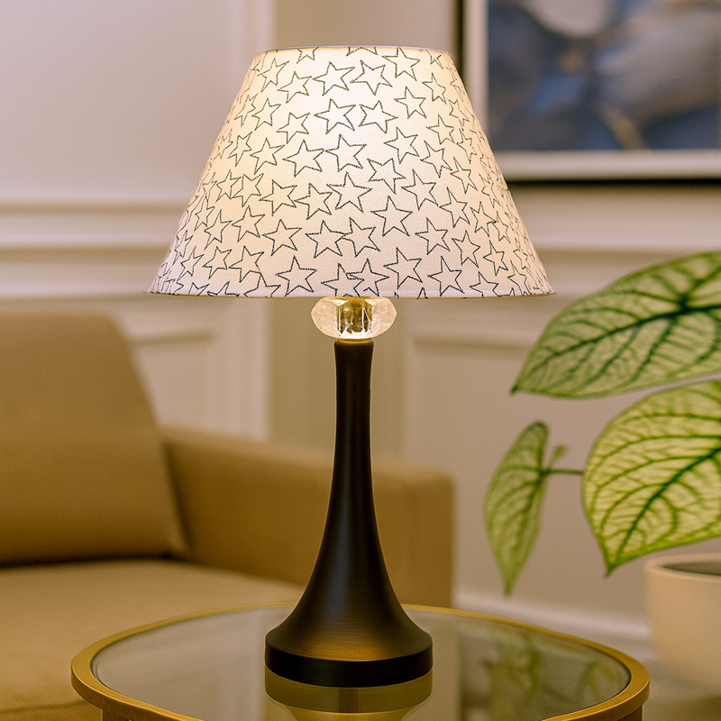 Danica Fabric Table Lamp - White,Black