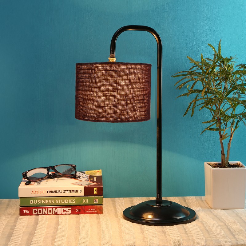 Camber Wooden Table Lamp - Brown