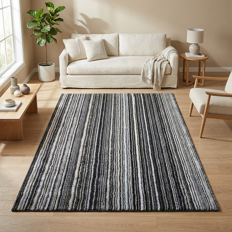Vibe Soft Touch Anti Skid Carpet- Grey - 3 x 5 ft