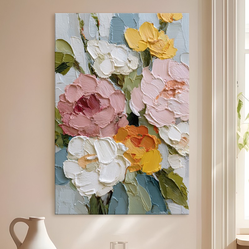 Blush Bouquet Gallery Wrapped Canvas Wall Painting