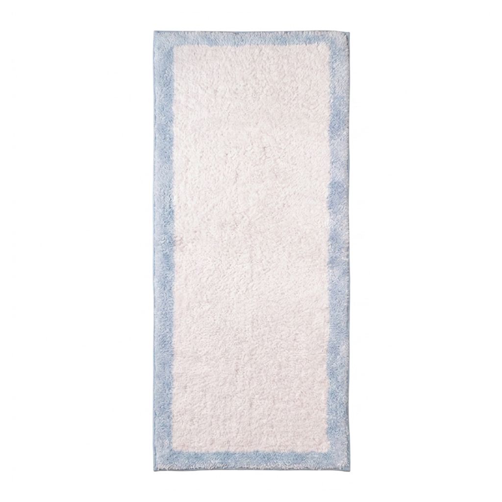 Horizon Anti-Skid Runner - White,Blue - 2 x 5 ft