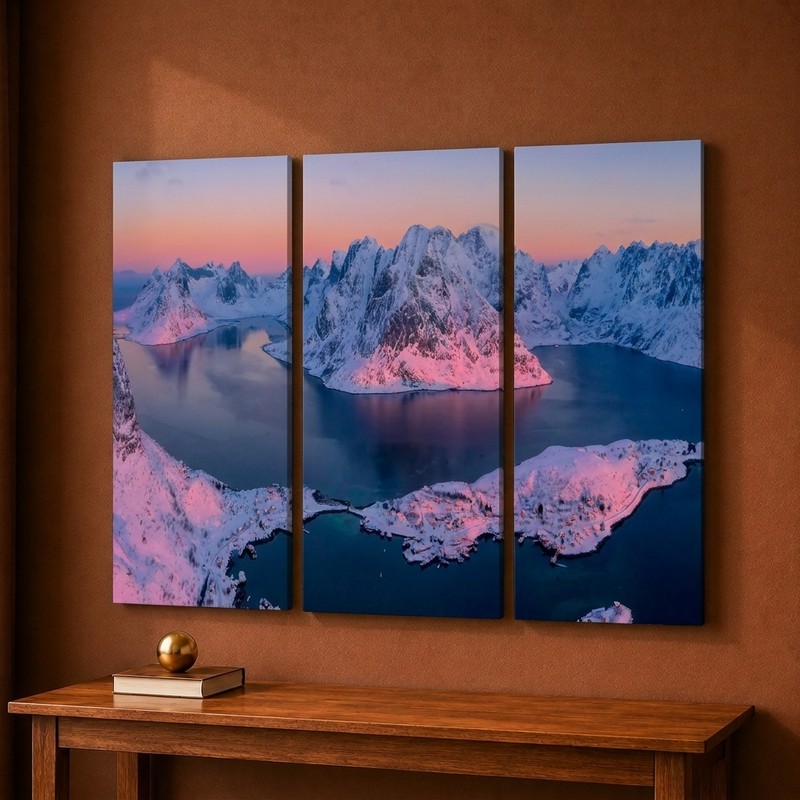 Frozen Fjord Canvas Wall Painting