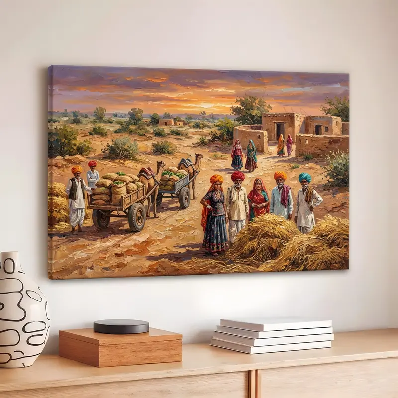 Rural Harvest Journey Canvas Wall Painting