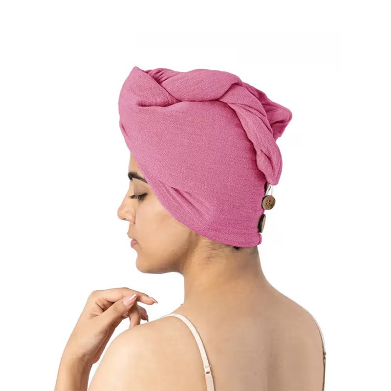 Burnt Sienna Banana Fibre Blend Hair Wraps - Pink