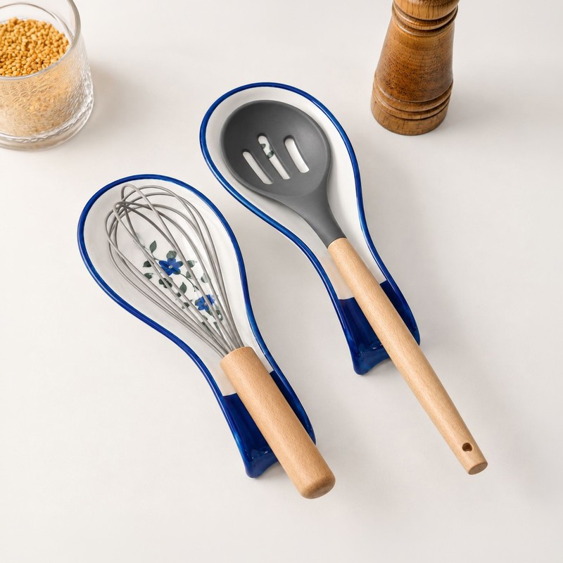 Stir Spoon Rest (Blue) - Set of Two