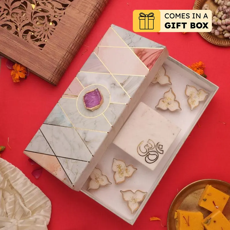 Mithuna Om Marble Festive Gift Box