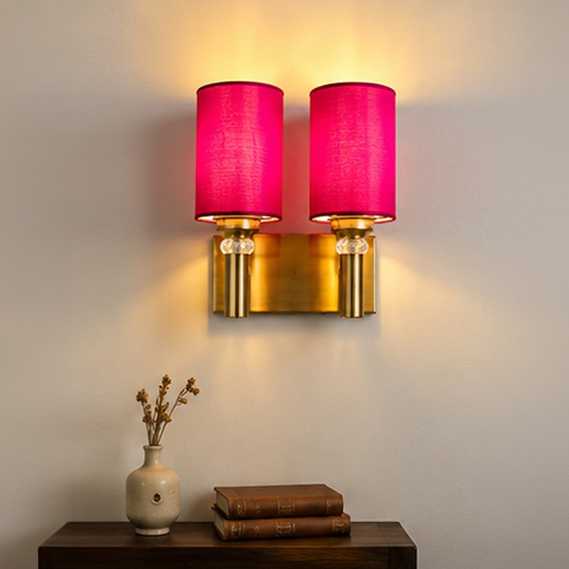 Aurelle Twin Cotton Wall Lamp - Pink