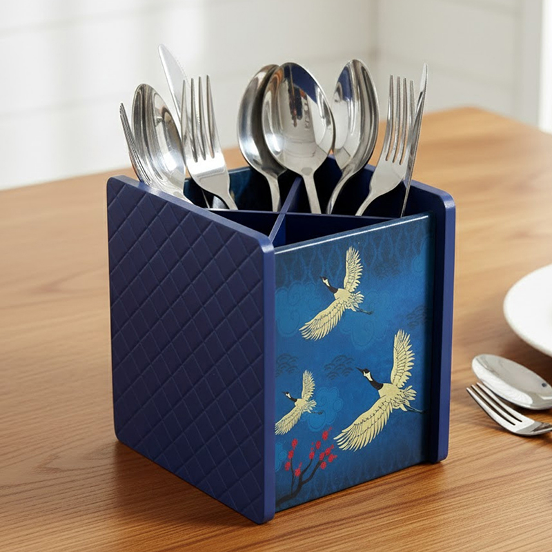 Artisan Garden MDF Cutlery Stand - Blue