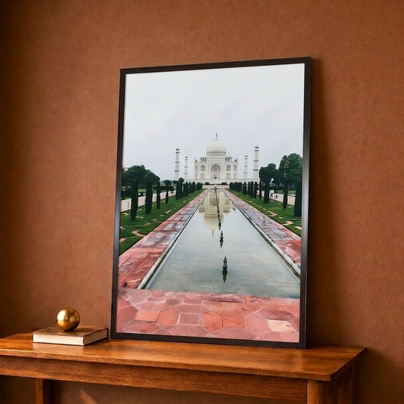 Taj Mahal Garden View Canvas Wall Painting