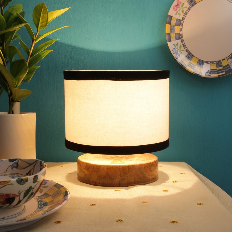 Caudex Wooden Table Lamp - White